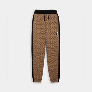 Coach Brown and Black khaki signature Joggers sweatpants